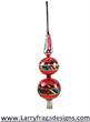 Tree topper - 2 red balls w/ yellow and purple twist , silver tip